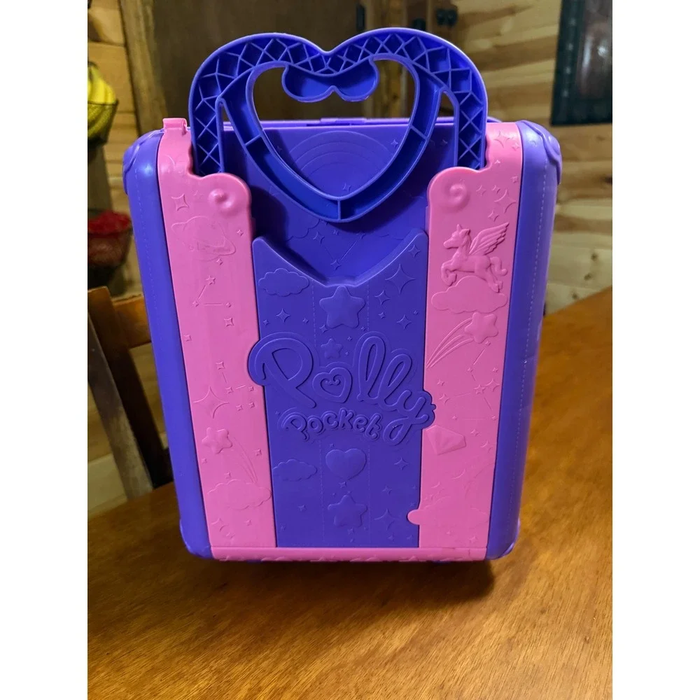 Polly Pocket Rainbow Funland Theme Park Backpack Playset Unicorn Carnival Toy